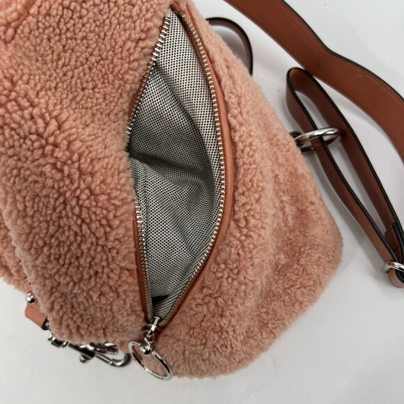 Rebecca Minkoff Pink Shearling Leather Backpack | Medium Size main image 5